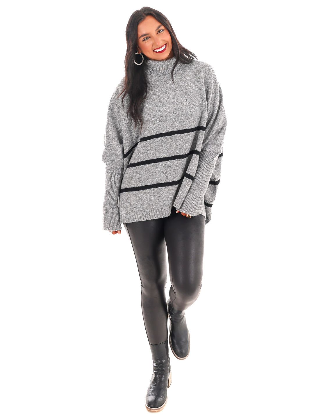 Easy Days Stripe Turtleneck Sweater Doorbuster