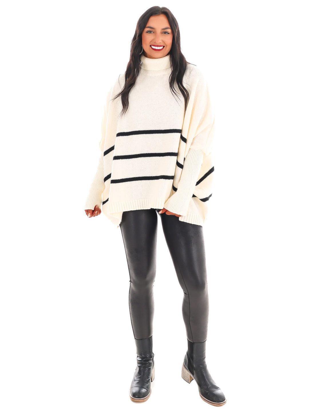 Easy Days Stripe Turtleneck Sweater Doorbuster