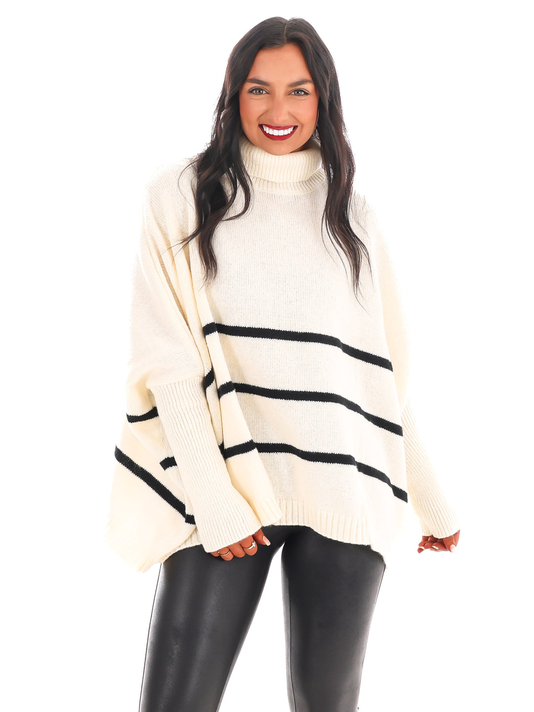 Easy Days Stripe Turtleneck Sweater Doorbuster