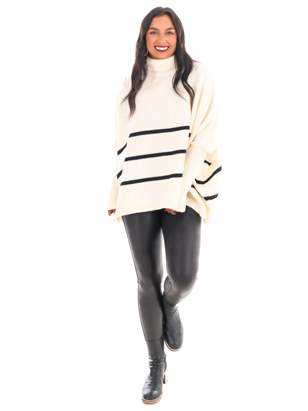 Easy Days Stripe Turtleneck Sweater Doorbuster