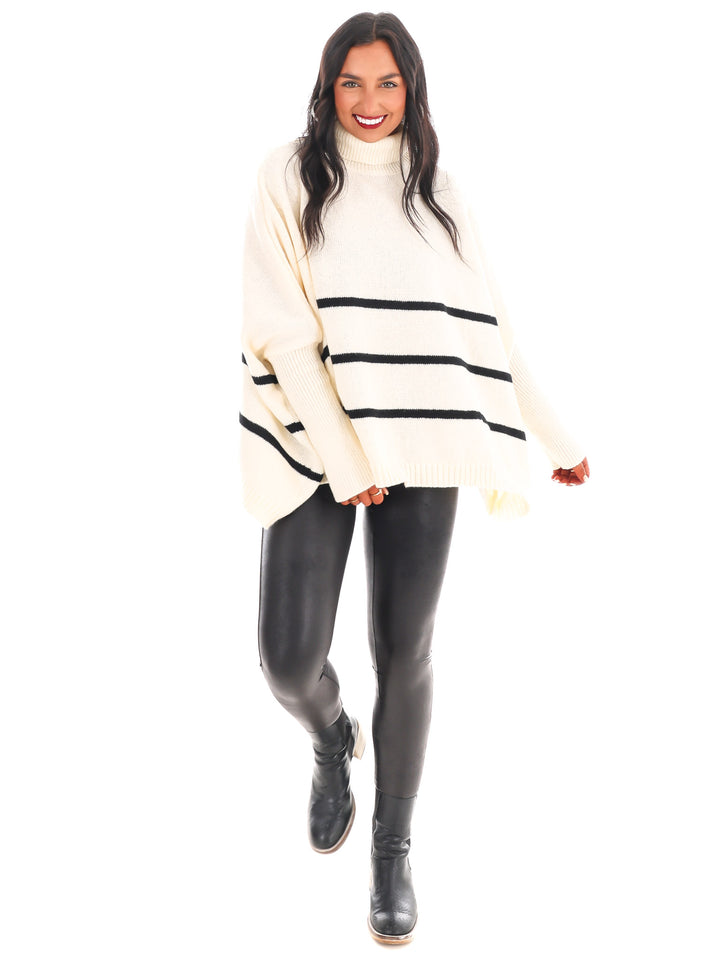 Easy Days Stripe Turtleneck Sweater Doorbuster