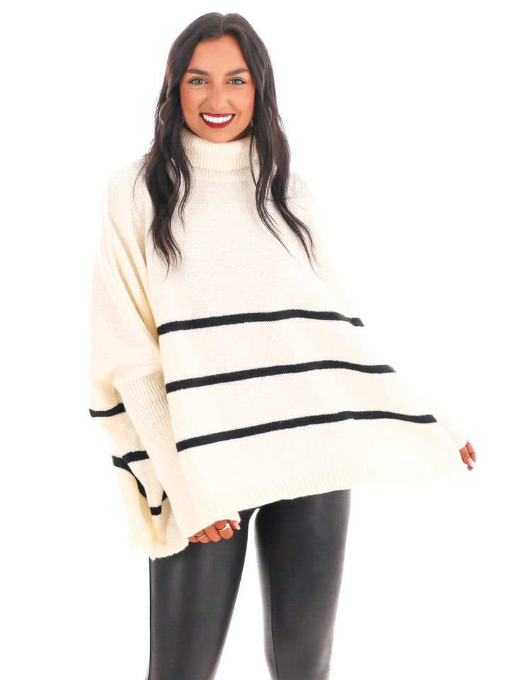 Easy Days Stripe Turtleneck Sweater Doorbuster