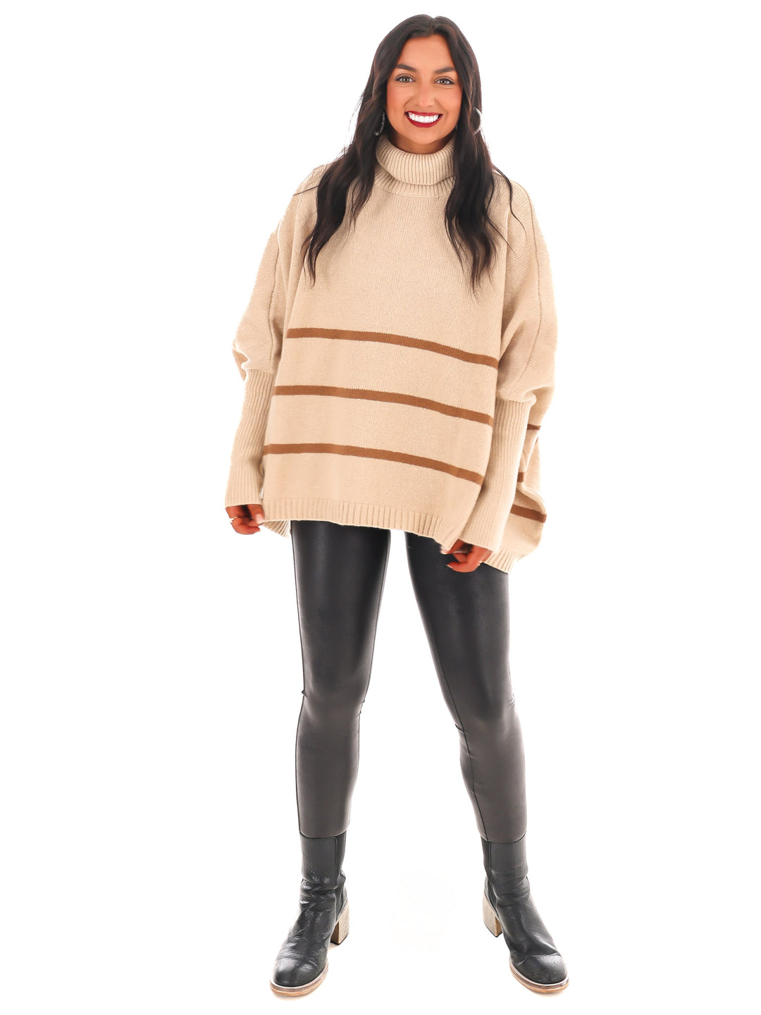 Easy Days Stripe Turtleneck Sweater Doorbuster