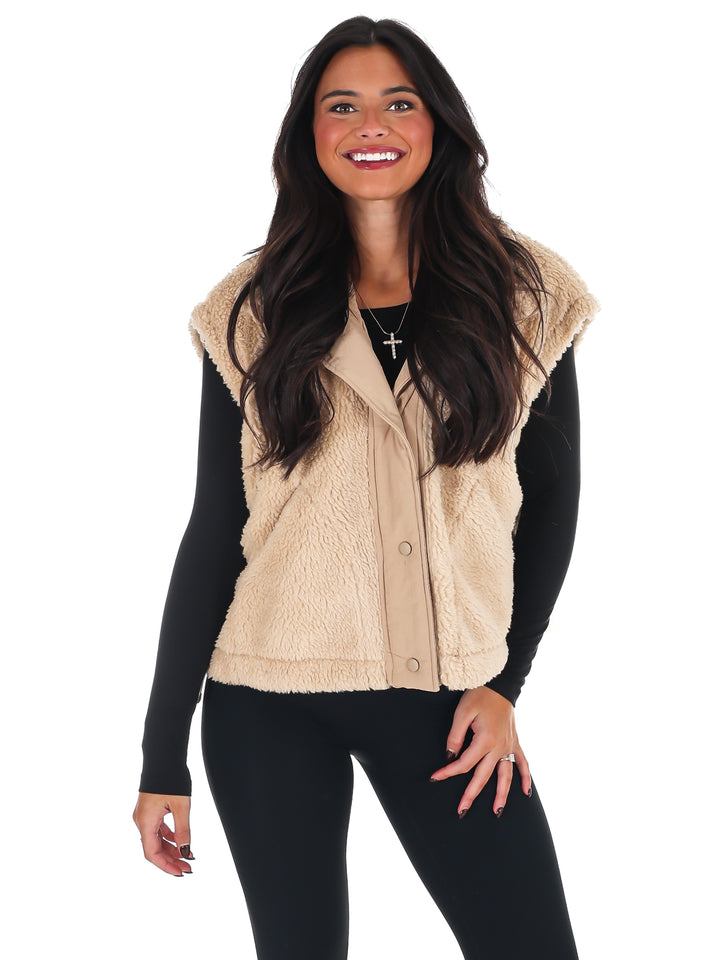 Oversized Fleece Vest Doorbuster