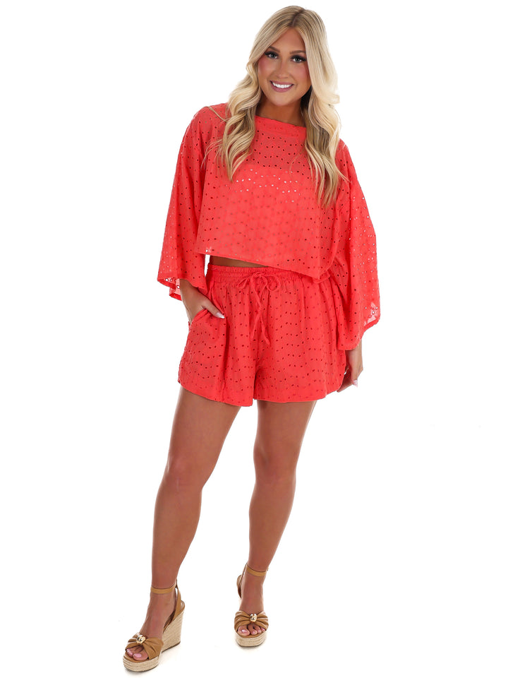 Peachy Keen Eyelet Two Piece Set
