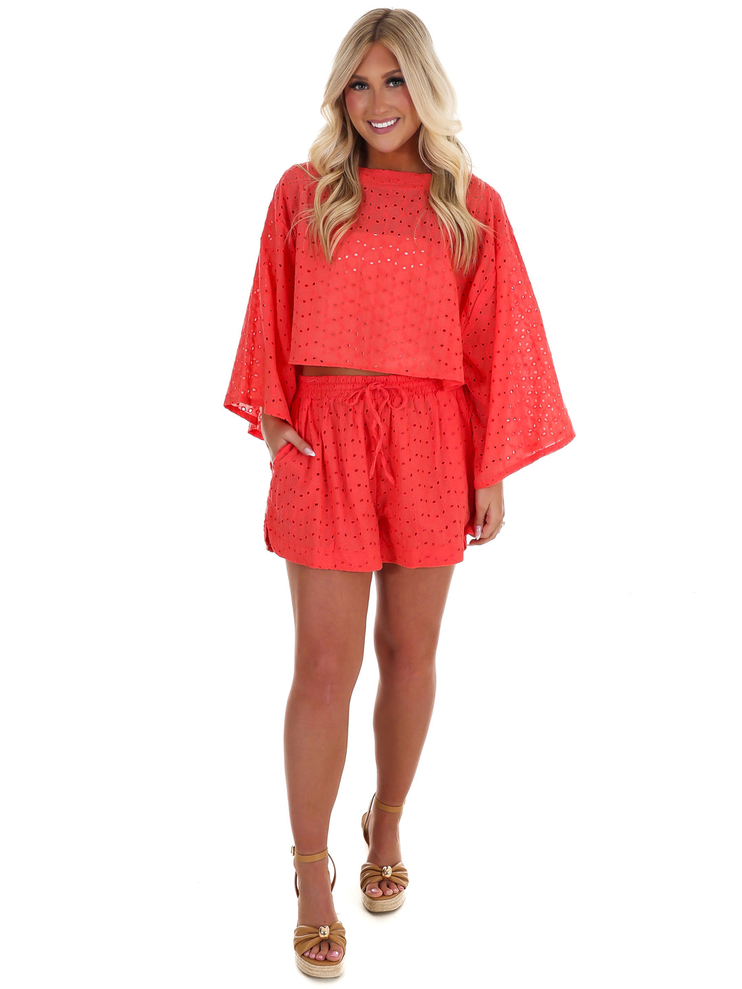Peachy Keen Eyelet Two Piece Set