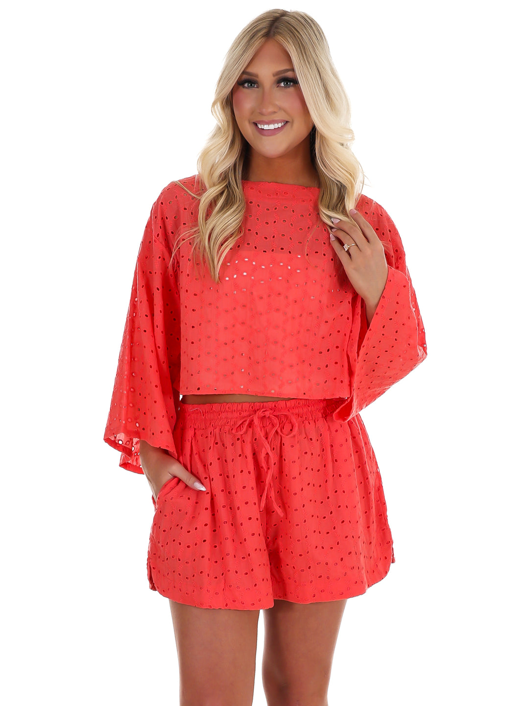 Peachy Keen Eyelet Two Piece Set