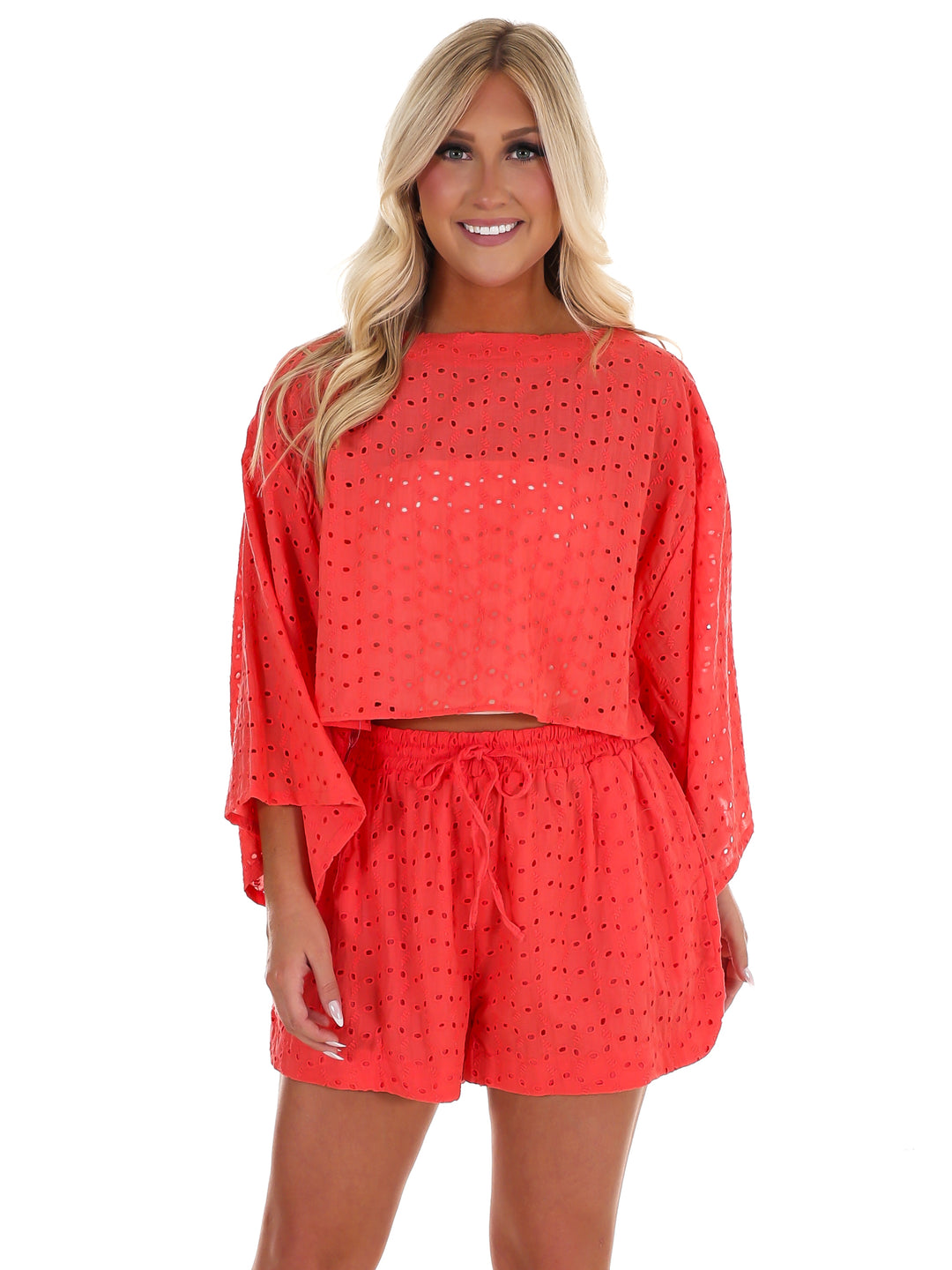 Peachy Keen Eyelet Two Piece Set