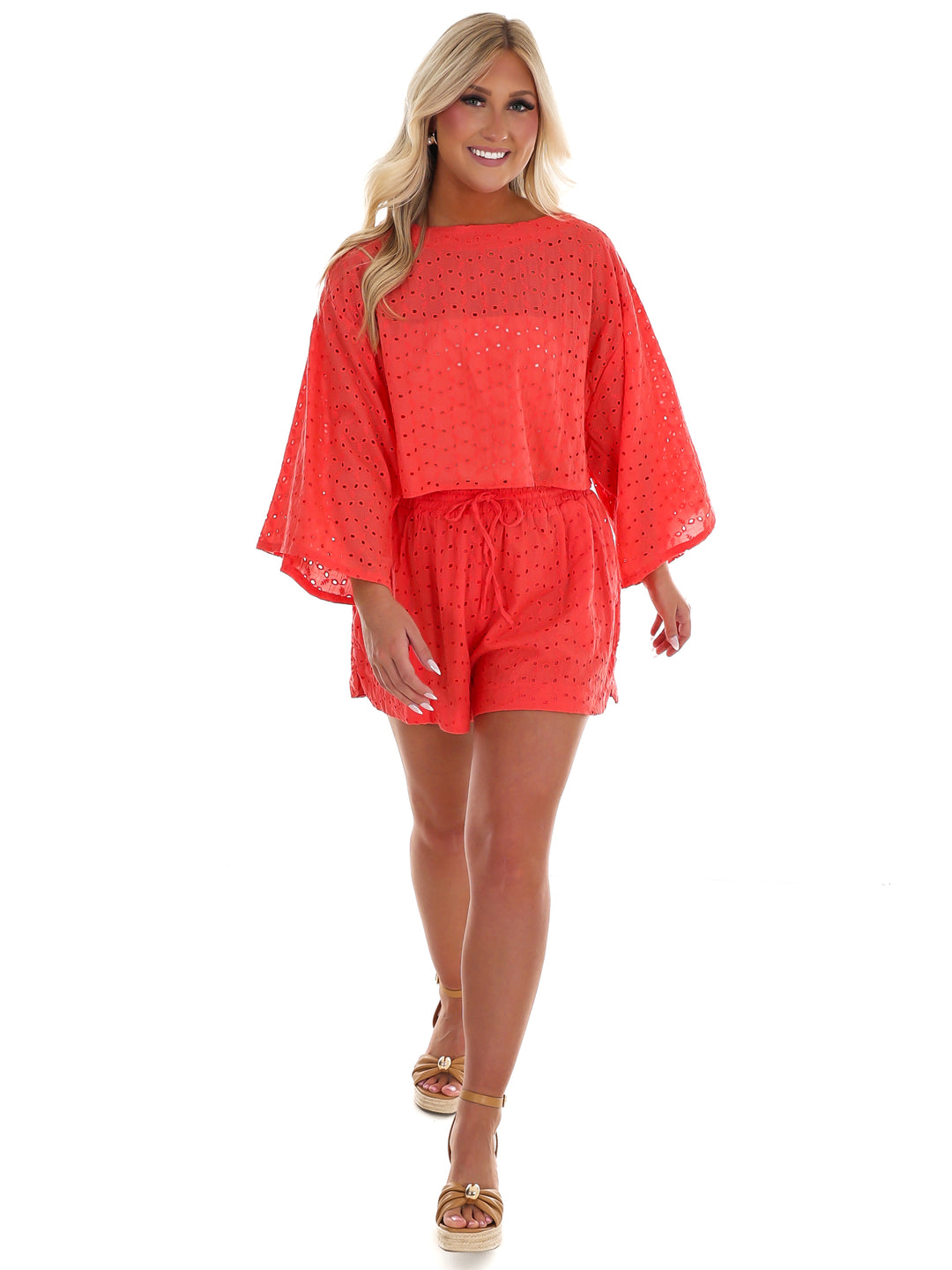 Peachy Keen Eyelet Two Piece Set