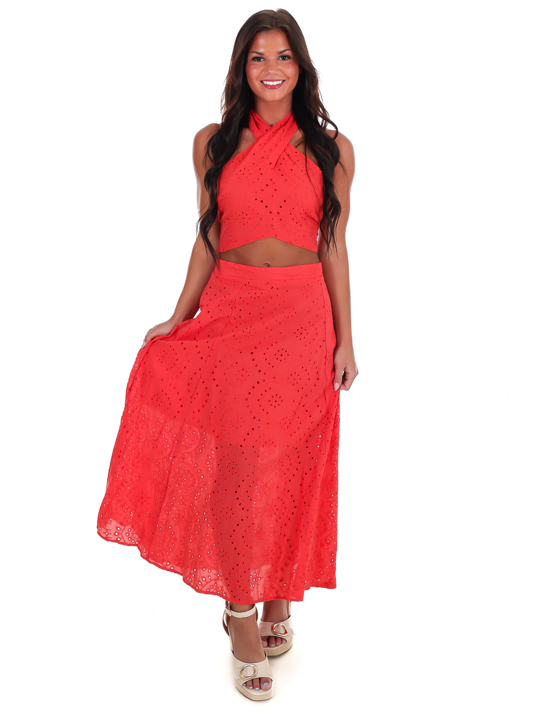 Evening Escape Eyelet Two Piece Set