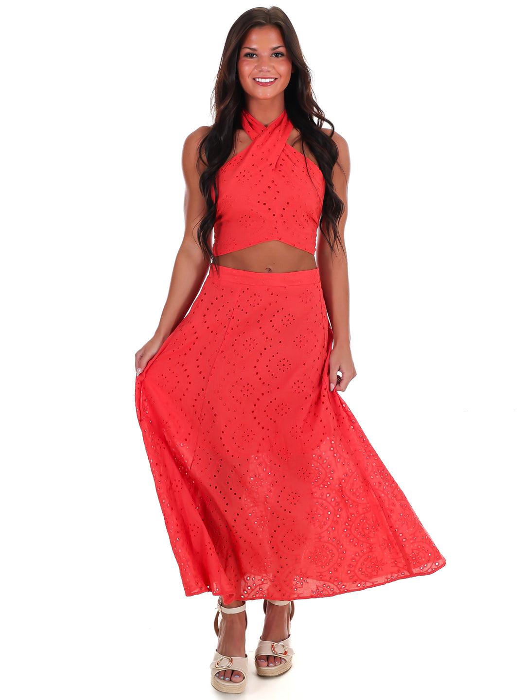 Evening Escape Eyelet Two Piece Set