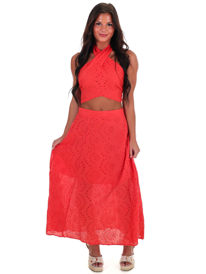 Evening Escape Eyelet Two Piece Set