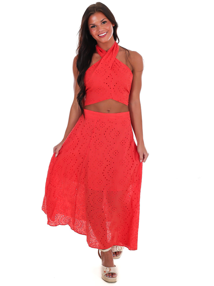Evening Escape Eyelet Two Piece Set