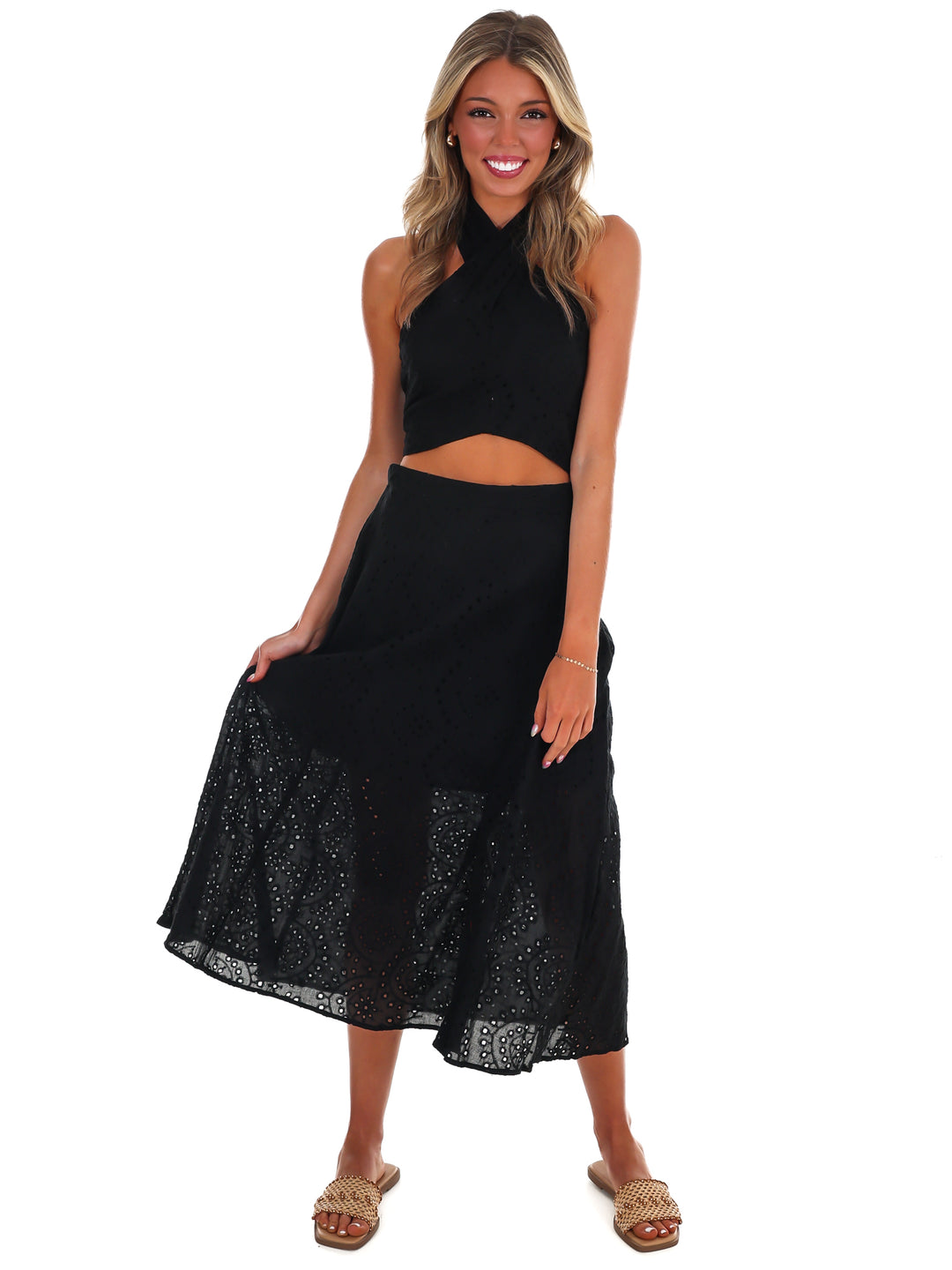 Evening Escape Eyelet Two Piece Set
