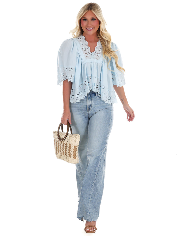 Soft Kisses Eyelet Babydoll Top