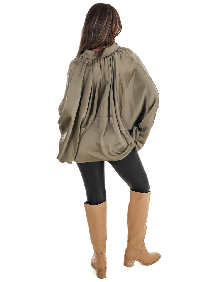 Fall Fling Satin Balloon Jacket