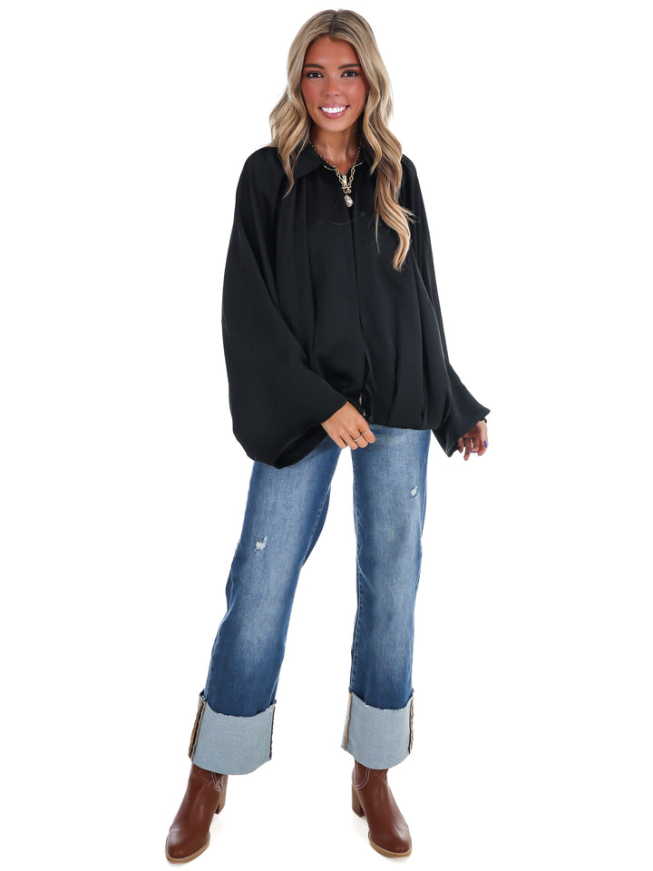 Fall Fling Satin Balloon Jacket