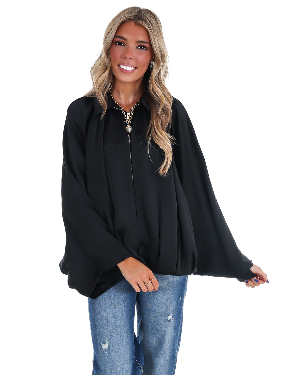 Fall Fling Satin Balloon Jacket