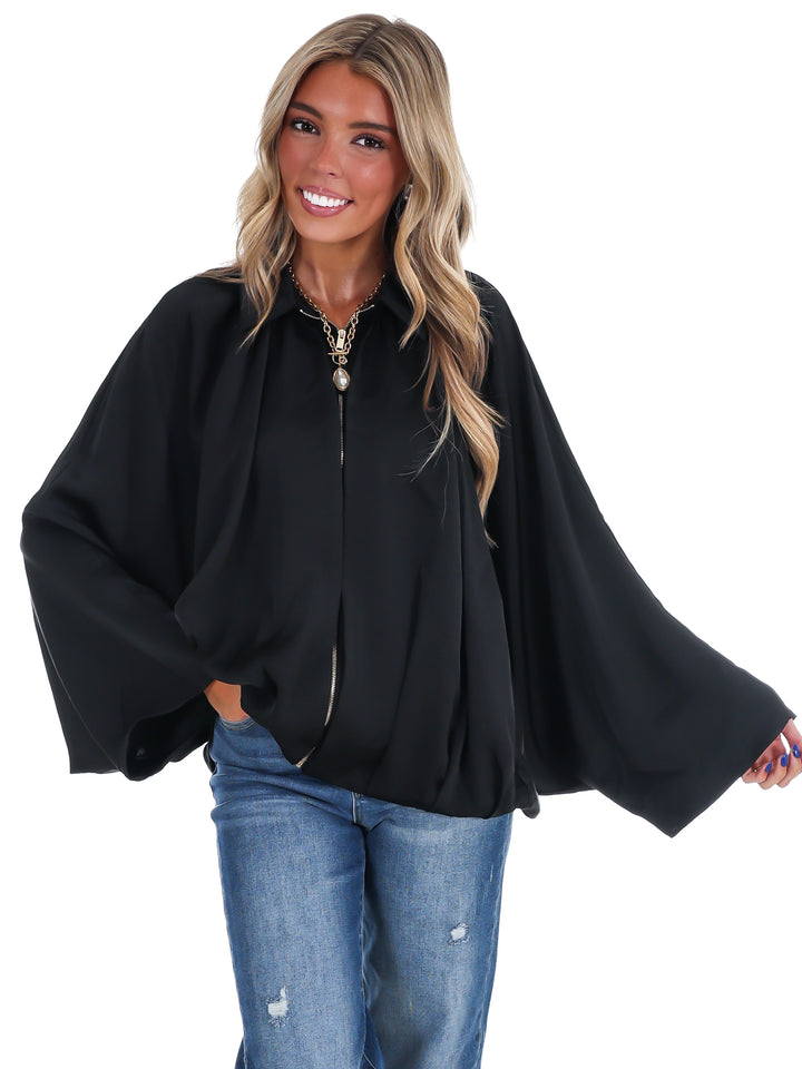 Fall Fling Satin Balloon Jacket