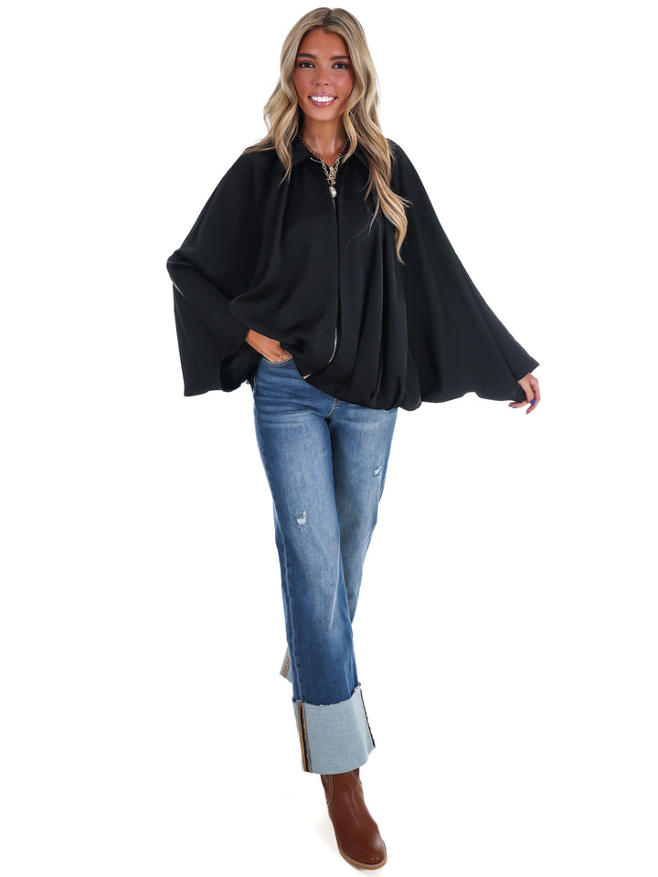 Fall Fling Satin Balloon Jacket