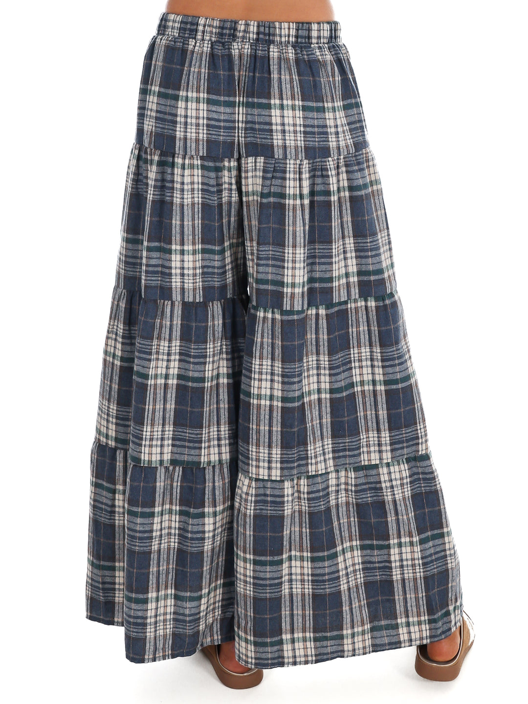 Hearthside Plaid Tiered Wide Leg Pants