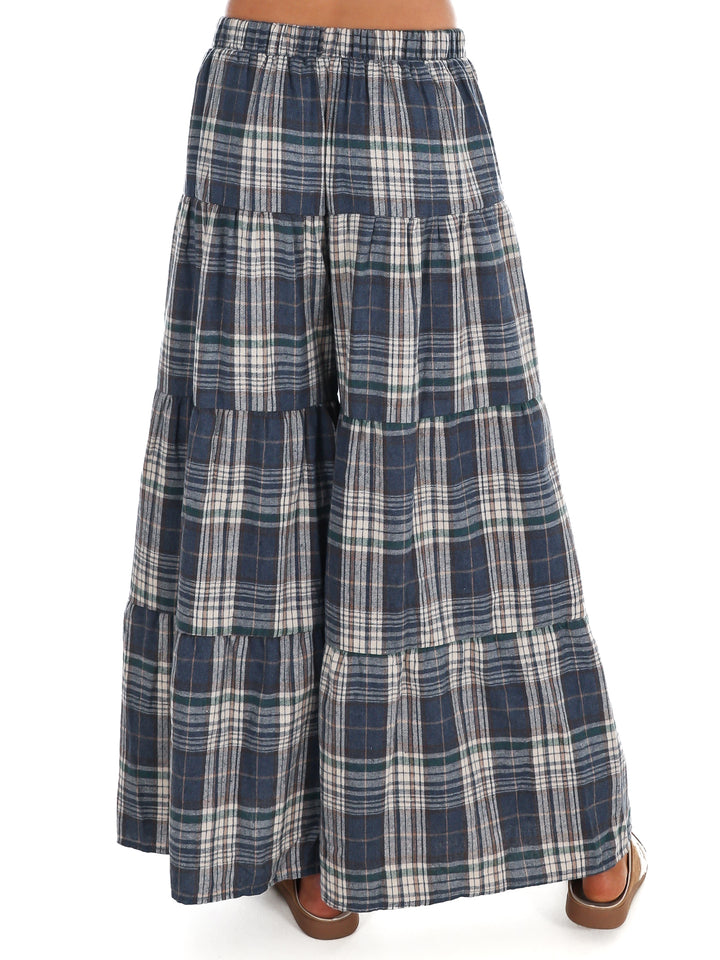 Hearthside Plaid Tiered Wide Leg Pants