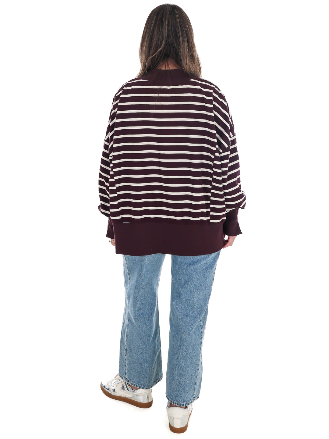 Stripe Season Mock Neck Sweatshirt