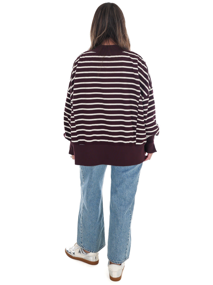 Stripe Season Mock Neck Sweatshirt
