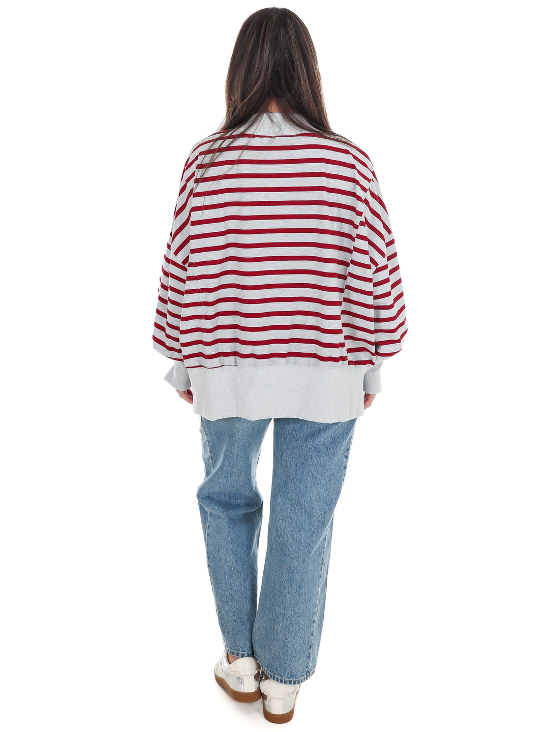 Stripe Season Mock Neck Sweatshirt