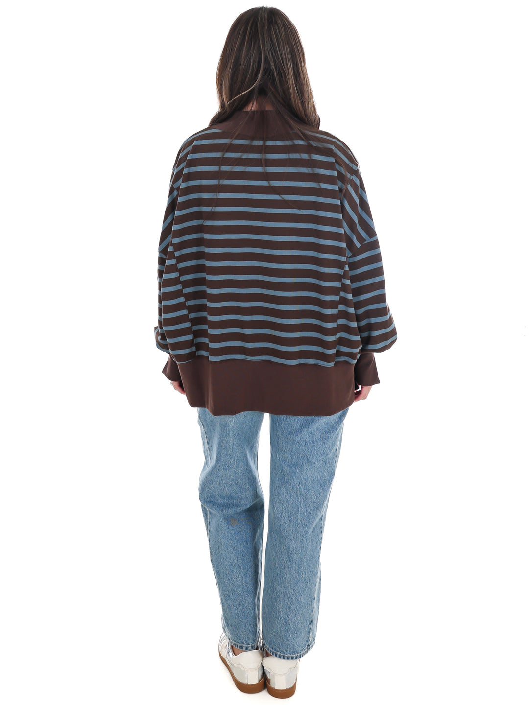 Stripe Season Mock Neck Sweatshirt