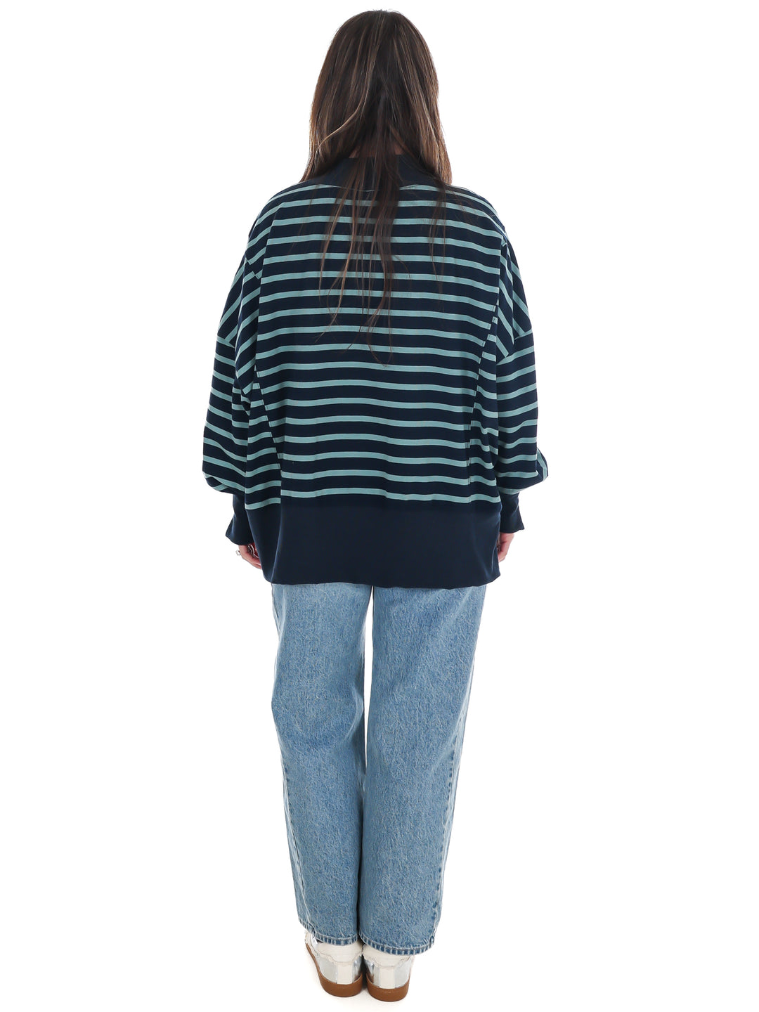 Stripe Season Mock Neck Sweatshirt