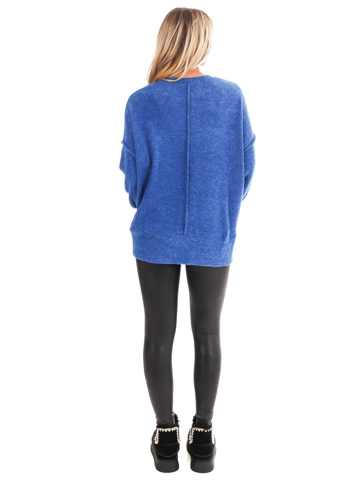 Everyday Cozy Oversized Melange Pocket Top Doorbuster