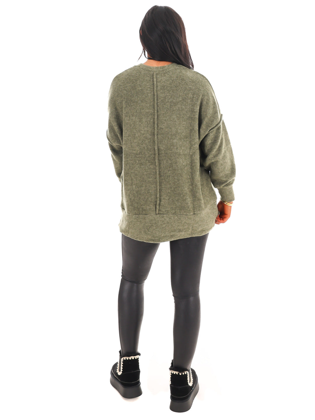 Everyday Cozy Oversized Melange Pocket Top Doorbuster