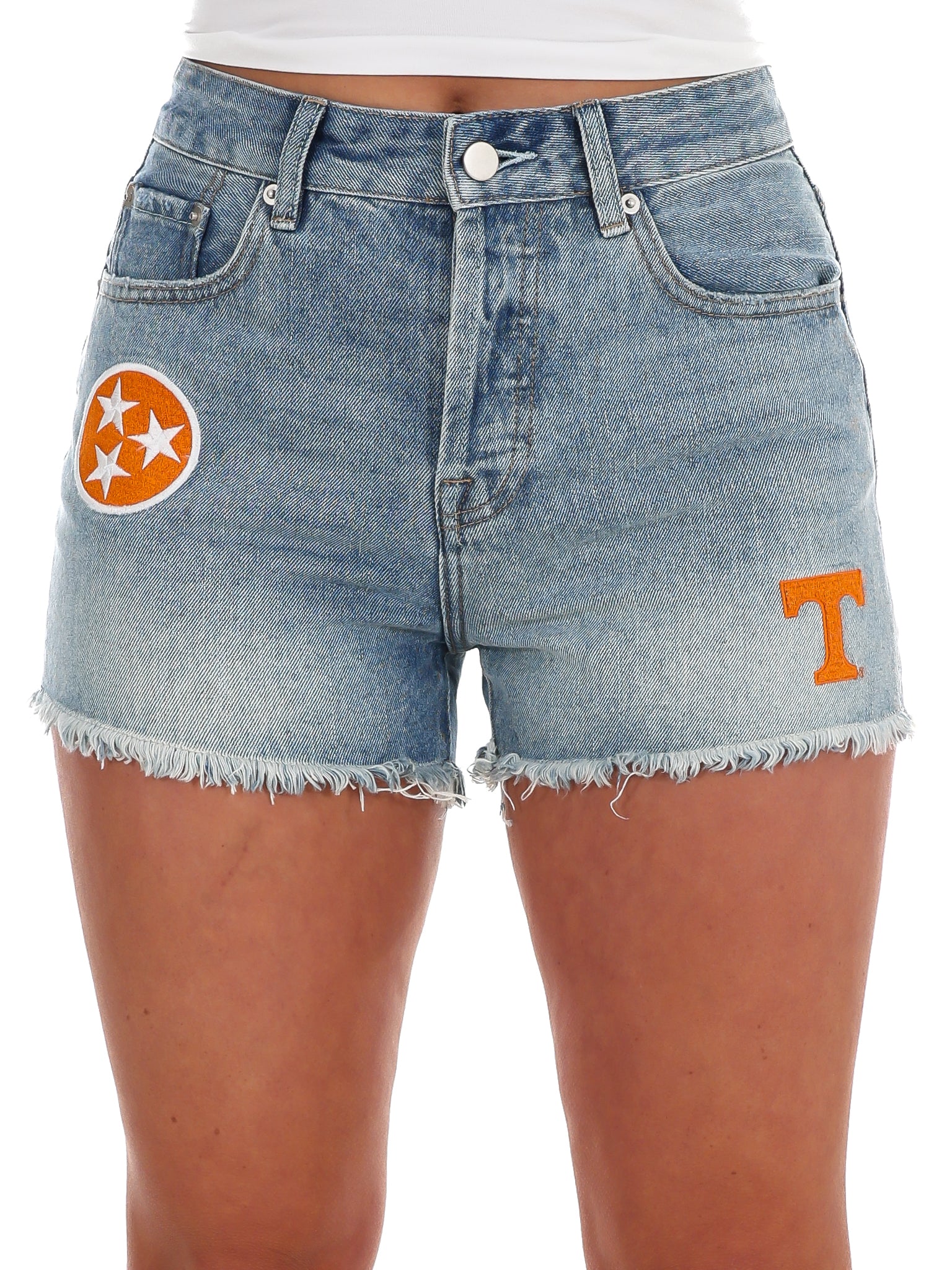 University of Tennessee Denim Patched Shorts – Josie's Boutique