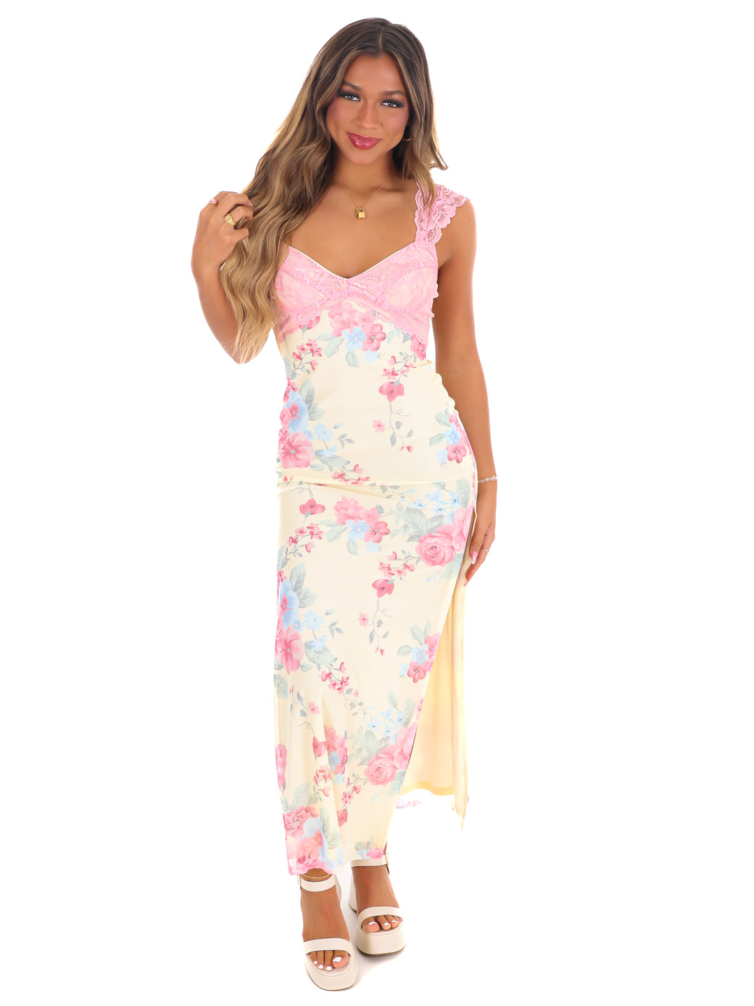 Becoming Me Mesh Floral Maxi Dress Josie's Boutique Becoming Me Mesh Floral Maxi Dress Josie's Boutique