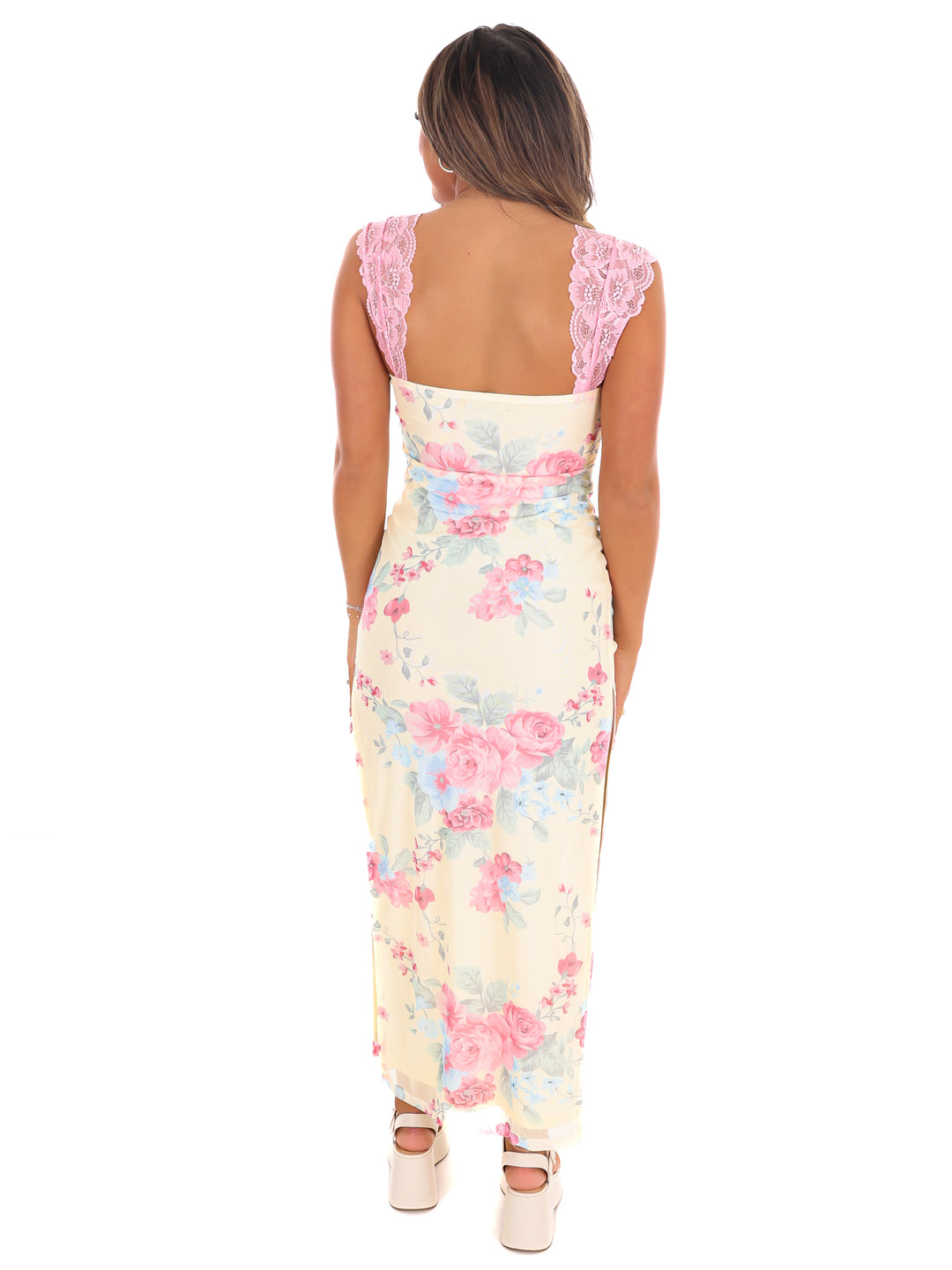 Becoming Me Mesh Floral Maxi Dress