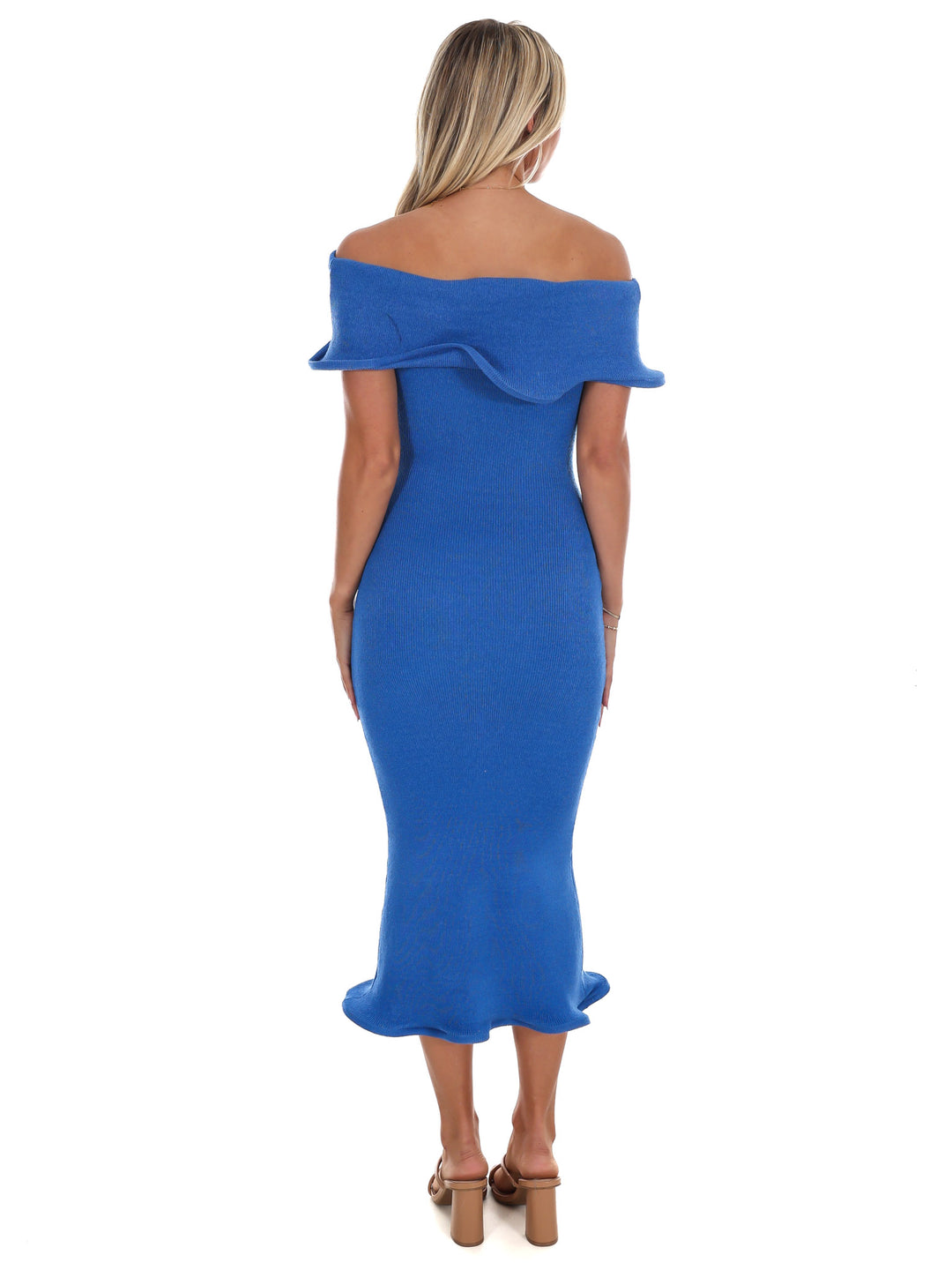 As the Night Goes Wavy Tube Midi Dress