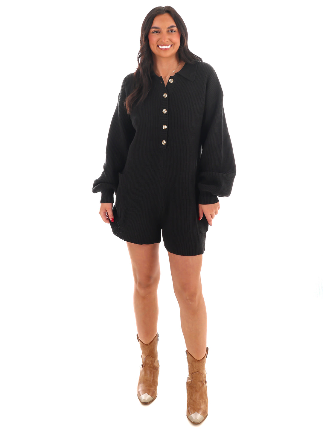 Warm Embrace Button Up Romper