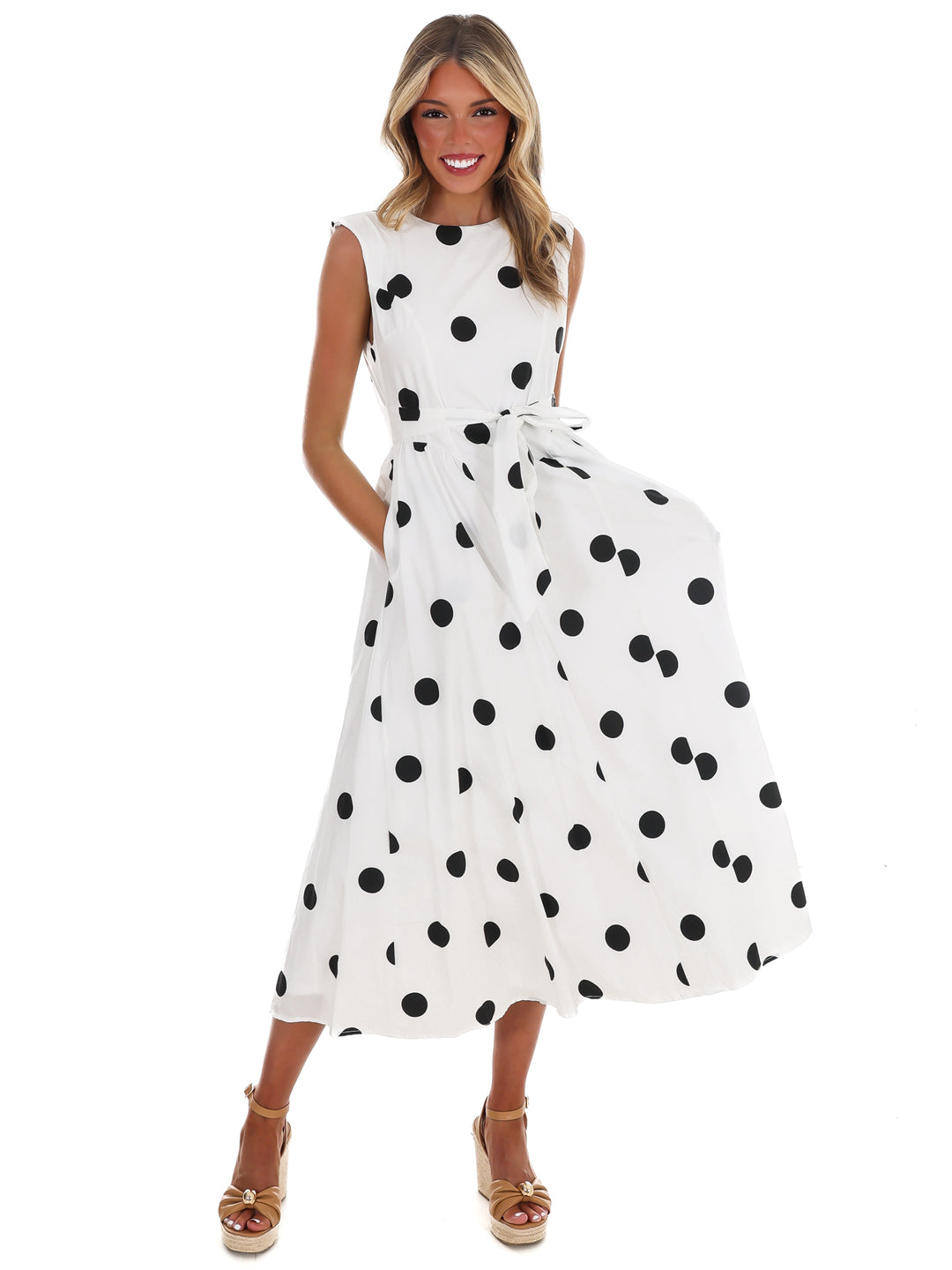 Polka Party Midi Dress