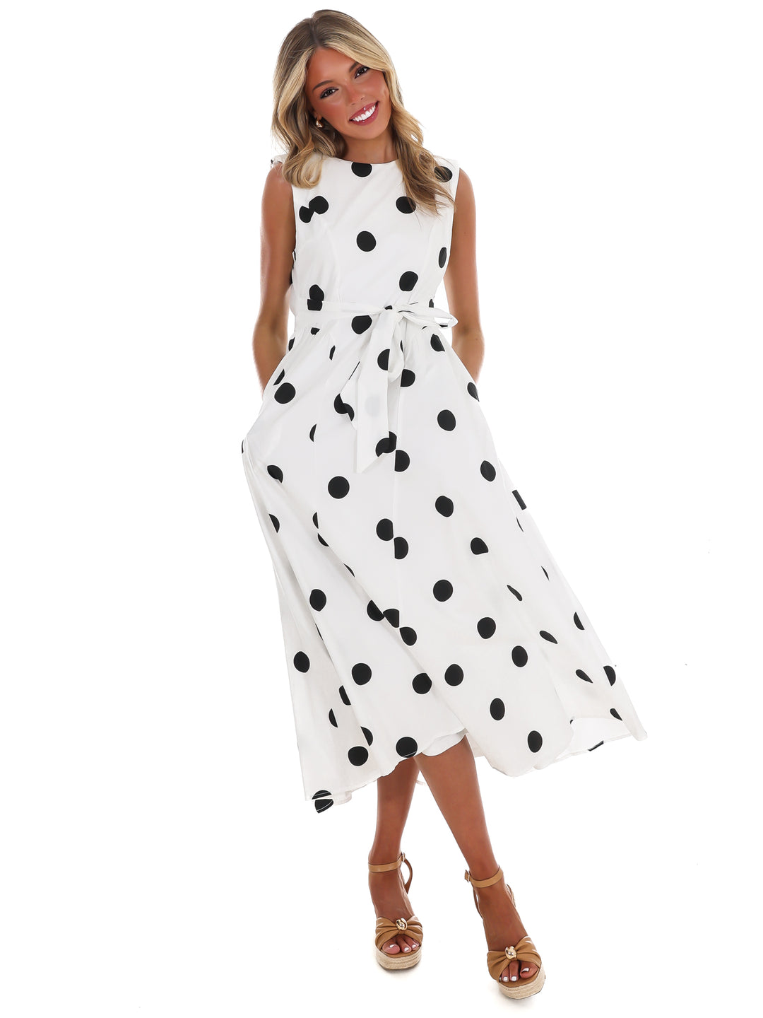 Polka Party Midi Dress