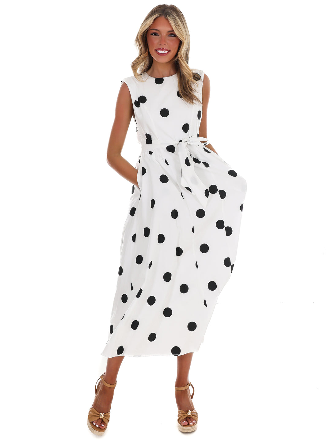 Polka Party Midi Dress