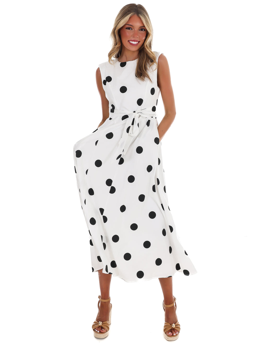 Polka Party Midi Dress