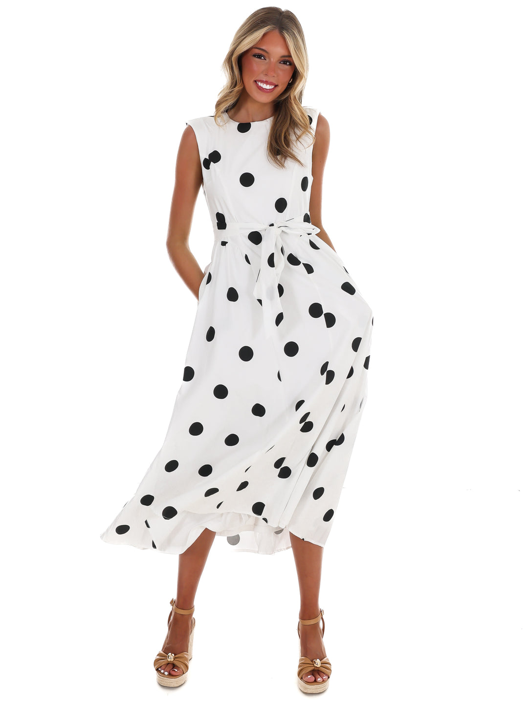 Polka Party Midi Dress