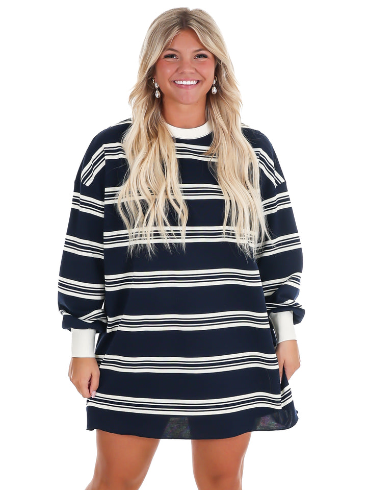 Sporty Spice Stripe Sweatshirt Dress
