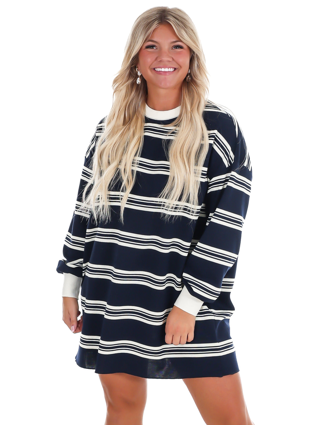 Sporty Spice Stripe Sweatshirt Dress