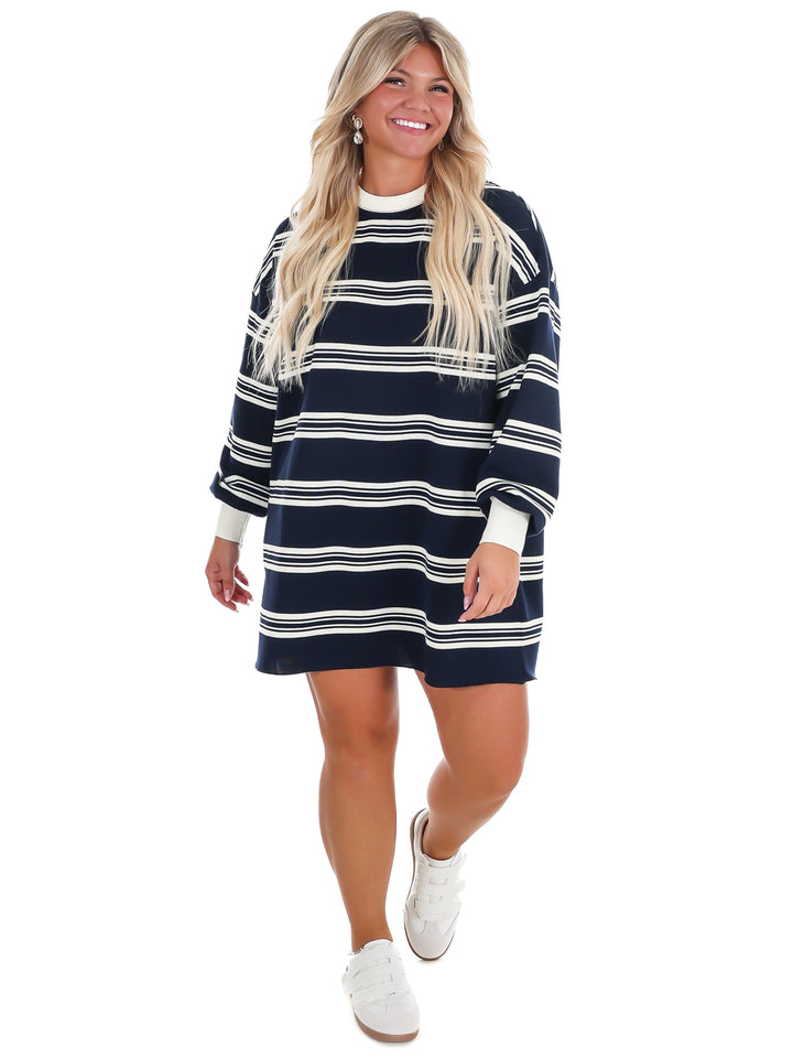Sporty Spice Stripe Sweatshirt Dress