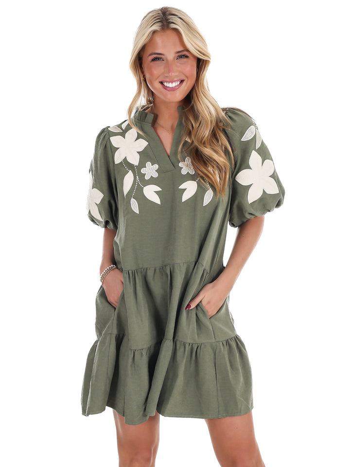 Long Story Short Embroidered Mini Dress