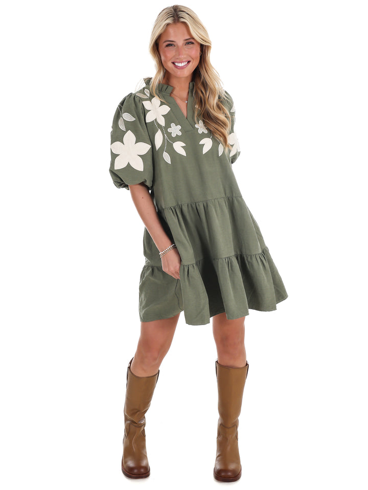 Long Story Short Embroidered Mini Dress