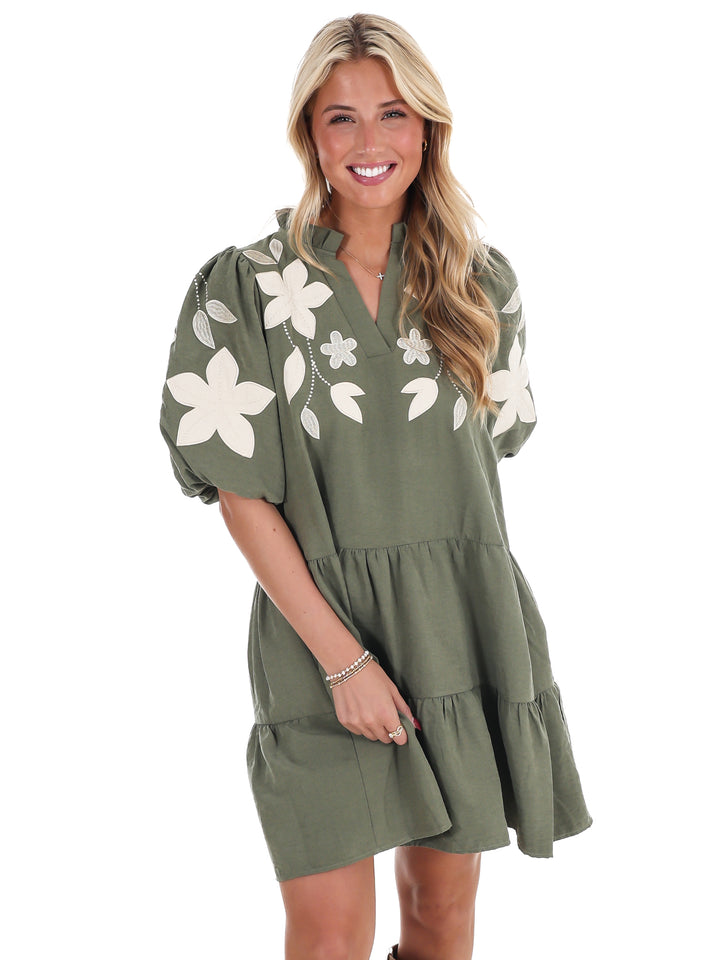 Long Story Short Embroidered Mini Dress