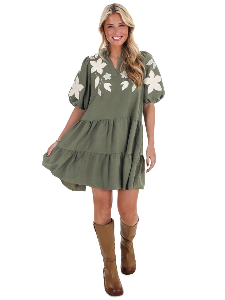 Long Story Short Embroidered Mini Dress